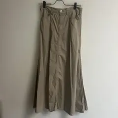 global workベージュ フレアスカート 前ポケット付き