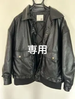 【美品】JaVa. ブラックレザーボンバージャケット