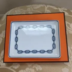 未使用品】HERMES エルメス シェーヌダンクル スクエアプレート 皿 箱