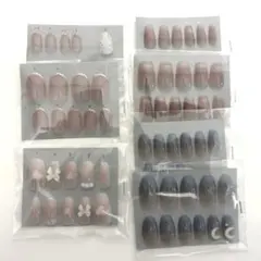 【まとめ売り】ネイルチップセット　ネイルシール付き　サイズ記載