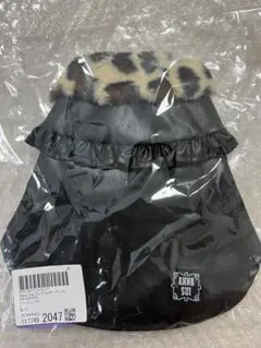 ANNA SUI 犬用コート Sサイズ 黒・ヒョウ柄