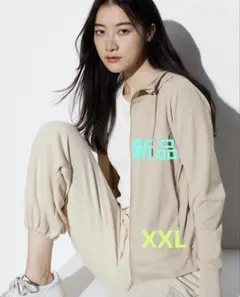 ユニクロ　エアリズムUVカットメッシュパーカ　ナチュラル　XXL