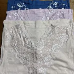 婦人綿100%前開きワンタッチテープ介護長袖肌着インナーLL 3枚未使用