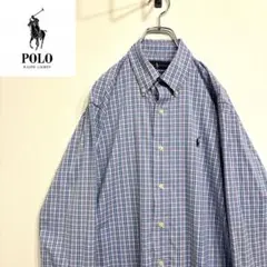 超人気❗️ラルフローレン　ワンポイントロゴシャツ　S 90s刺繍古着希少レア長袖