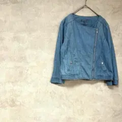 ミスティウーマン　個性的　デニムジャケット　コットン100%　青　薄手　春夏