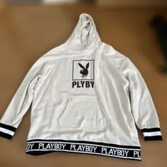 PLAYBOY フード付きパーカー L ホワイト