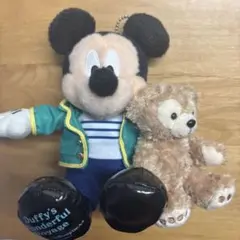 ワンダフルヴォヤッジ ぬいぐるみバッジ ミッキー ダッフィー