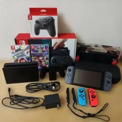 Nintendo Switch 本体 プロコン・充電グリップ•ケース•ソフト3本