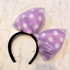 ディズニー ミニー リボン 紫 カチューシャ