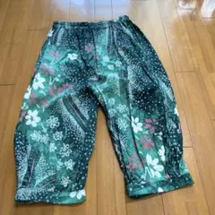 うなぎの寝床 もんぺ 久留米絣 花柄 サルエルパンツ 日本製 体感M〜L