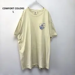 コンフォートカラーズ Tシャツ バックプリント ユニセックス L 黄 綿100