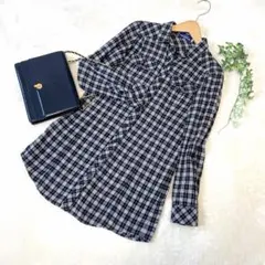 BURBERRY BLUE LABEL チェックシャツ　刺繍　Sサイズ 綿