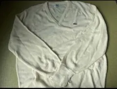 IZOD Lacoste クリーム色 Vネックカーディガン XL 90s