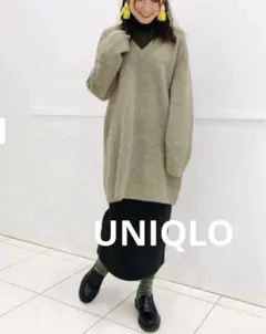 ユニクロUプレミアムラムVネックワンピース（長袖）　サイズL
