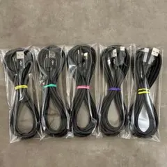 ▲【5本】《2m黒》高耐久ナイロン編み Type-C充電ケーブル　充電器　タイプ