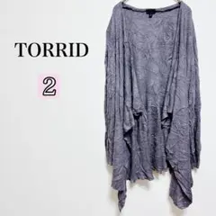 1点限り 【美品】 TORRID グレー カーディガン 2 春服 秋服 薄手