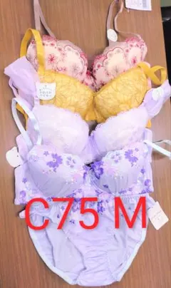 ブラジャー＆ショーツ 4組セット C75 Mサイズ
