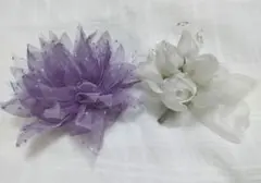 コサージュ ブローチ 花 2点セット 結婚式 入学式 成人式 卒業式
