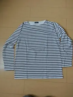 Navy ストライプ長袖カットソー XL