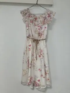 WILLSELECTION フラワープリント ノースリーブワンピース