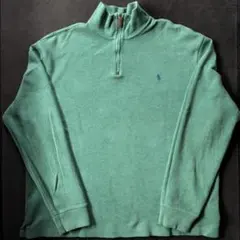 希少カラー 古着 Ralph Lauren ハーフジップ 刺繍