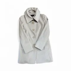 INDIVI ライトグレー コート　ビックボタン　アンゴラ サイズ38