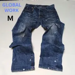 グローバルワーク ダメージ加工デニムパンツ Ｍ ダークブルー ジーンズ