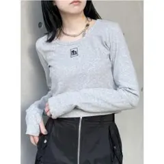 MURUA ロゴ入り長袖Tシャツ グレーのサムネイル