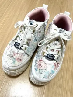 ヨースケ yosuke花柄 スニーカー 厚底 ホワイト