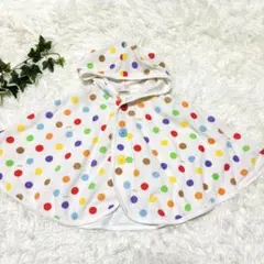 MIKI HOUSE ミキハウス ポンチョ バスポンチョ 水玉模様 フード付き
