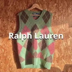 Ralph Lauren アーガイルチェック ウールニット ベスト レア 希少