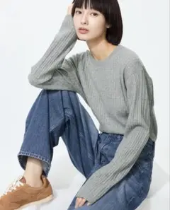 UNIQLO ミニケーブルクルーネックセーター