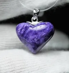 チャロアイト天然石ハート型ペンダントトップ