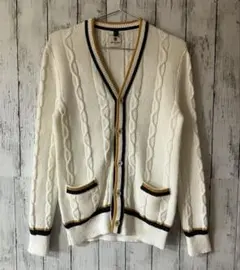 マックローレン ハンドメイド チルデンニットカーディガン イタリア製 白 44