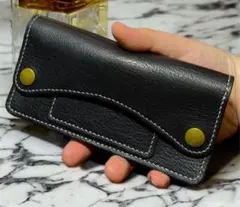 ミドルトラッカーウォレット ハンドメイド イタリアンレザー ヌメ革