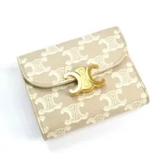 極美品】セリーヌ トリオンフ マカダム 三つ折り財布 コンパクト財布