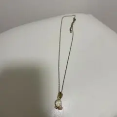 オパール風ストーンとピンクハートネックレス　レディース