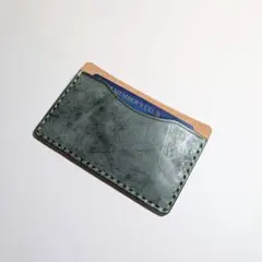 ロロマ　ロロマレザー　レザー　牛革　本革　革　カード入れ　パスケース　深緑　肌色