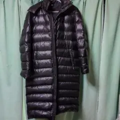 X-united フード付きロングダウンジャケット ブラック