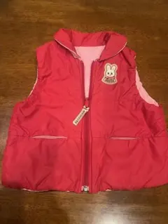 ミキハウス ベビーベスト ピンク/赤