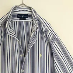 【超希少ランダムストライプ◆未使用に近い】ラルフローレンBDシャツCLASSIC
