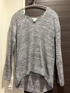 新品！H&M！カットソー！ニット！グレー！
