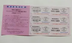東武動物公園東武鉄道株主優待特別入園券、アトラクションパス割引券3名分