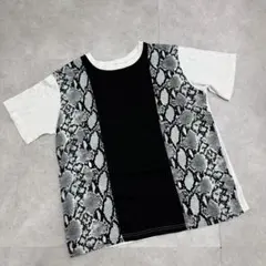 EVRIS ヘビ柄 半袖Tシャツ ホワイト ブラックのサムネイル
