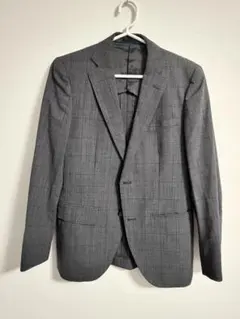 ネイビー チェック柄 テーラードジャケットとベスト