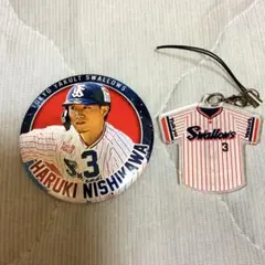 東京ヤクルトスワローズ 西川遥輝 缶バッジ ユニフォームキーホルダーのサムネイル