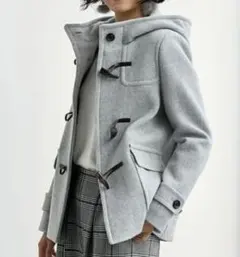 【美品】UNITED ARROWS ウールダッフルコートショート　グレー　38号