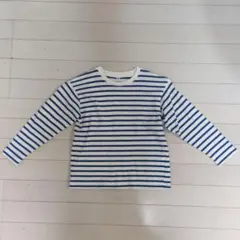 UNIQLO 長袖カットソー 120 青白ストライプ