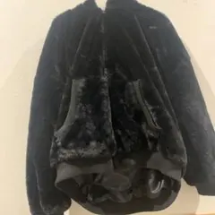 黒 フリース フード付きジャケット