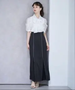 31 Sons de mode 異素材プリーツマーメイドスカート